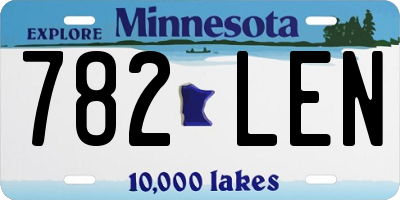 MN license plate 782LEN