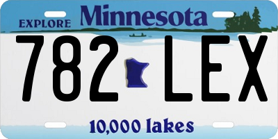 MN license plate 782LEX