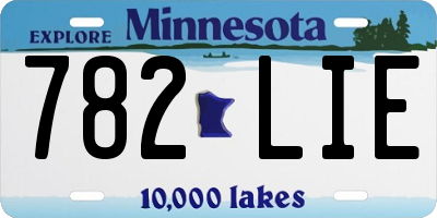 MN license plate 782LIE
