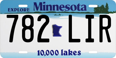 MN license plate 782LIR