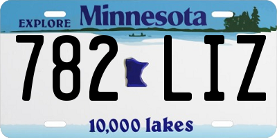 MN license plate 782LIZ