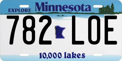 MN license plate 782LOE