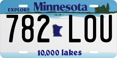 MN license plate 782LOU