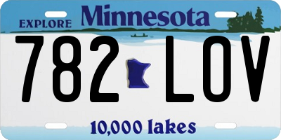 MN license plate 782LOV
