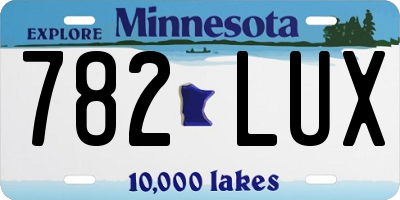 MN license plate 782LUX