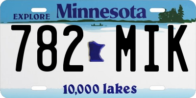 MN license plate 782MIK