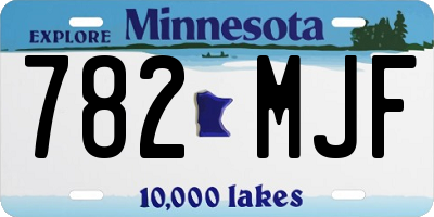 MN license plate 782MJF