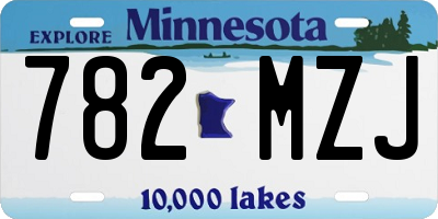 MN license plate 782MZJ