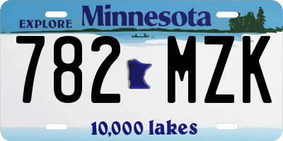 MN license plate 782MZK