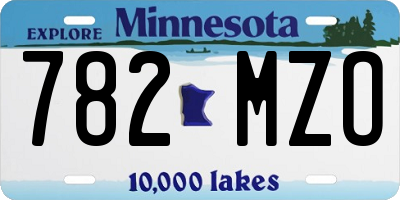 MN license plate 782MZO