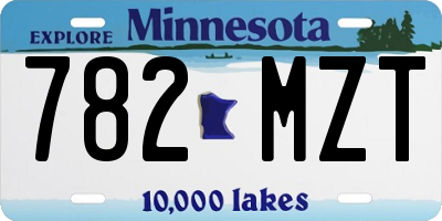 MN license plate 782MZT
