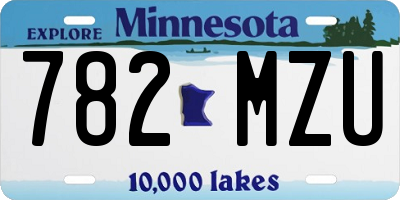 MN license plate 782MZU