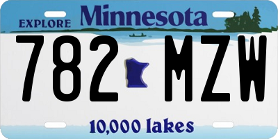 MN license plate 782MZW