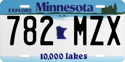 MN license plate 782MZX
