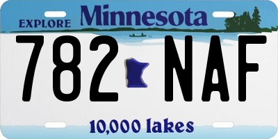 MN license plate 782NAF