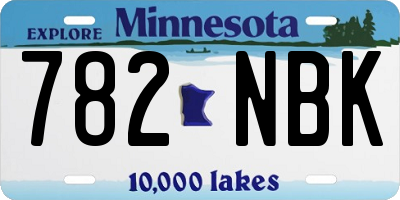 MN license plate 782NBK