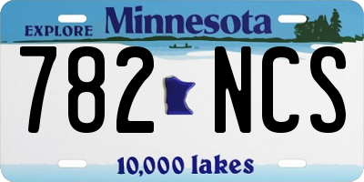 MN license plate 782NCS