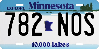MN license plate 782NOS
