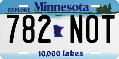 MN license plate 782NOT