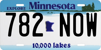 MN license plate 782NOW