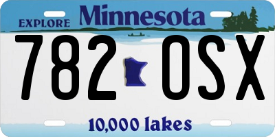 MN license plate 782OSX