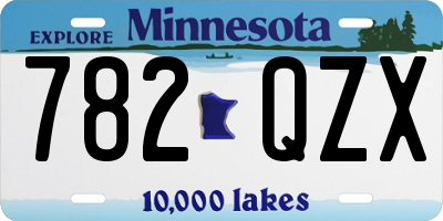 MN license plate 782QZX