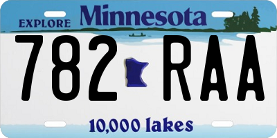 MN license plate 782RAA