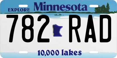 MN license plate 782RAD