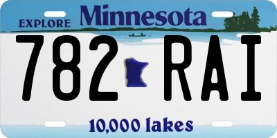 MN license plate 782RAI