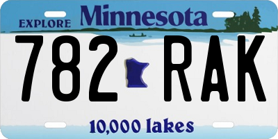 MN license plate 782RAK