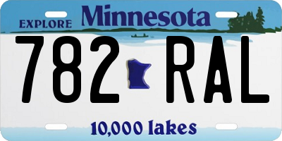 MN license plate 782RAL
