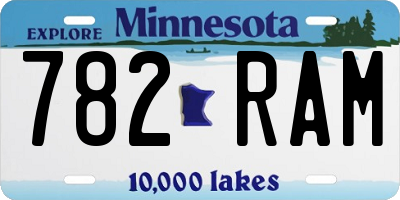 MN license plate 782RAM