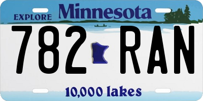 MN license plate 782RAN