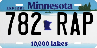 MN license plate 782RAP