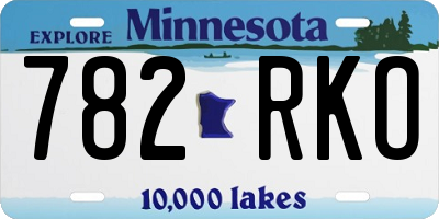 MN license plate 782RKO