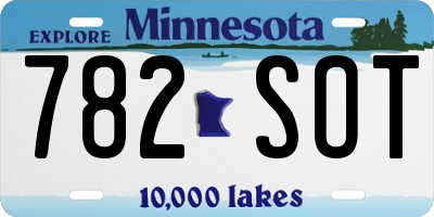 MN license plate 782SOT