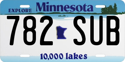 MN license plate 782SUB
