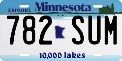 MN license plate 782SUM
