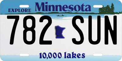 MN license plate 782SUN