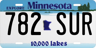 MN license plate 782SUR