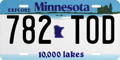 MN license plate 782TOD