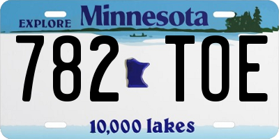 MN license plate 782TOE