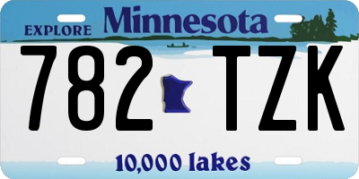MN license plate 782TZK