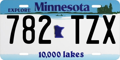 MN license plate 782TZX