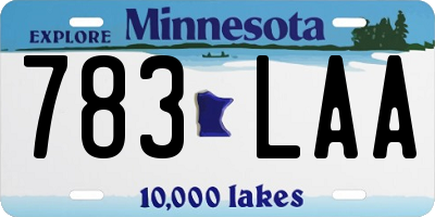 MN license plate 783LAA