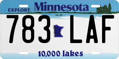 MN license plate 783LAF