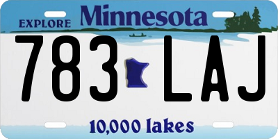 MN license plate 783LAJ