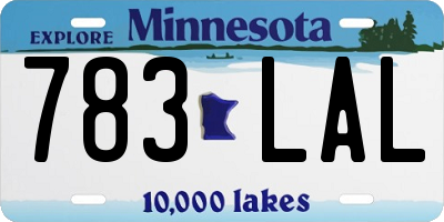 MN license plate 783LAL