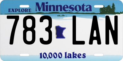 MN license plate 783LAN