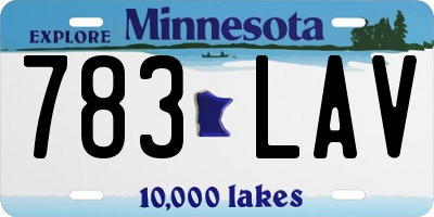 MN license plate 783LAV